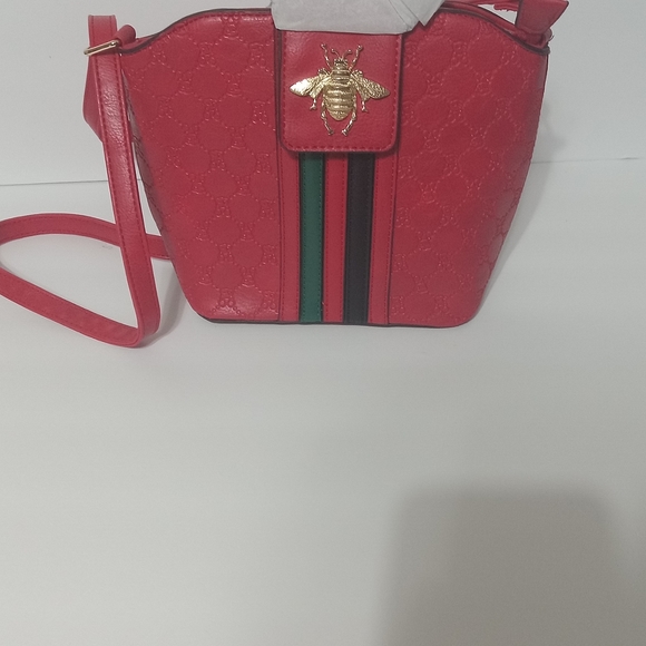 Queen Bee Stripe embossed monogram 3 in 1 handbag set - Picture 6 of 7